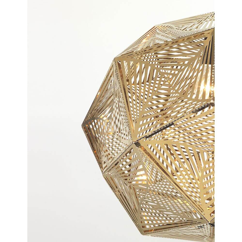 Foggia Hängelampe Stahl Gold in elegantem Design mit goldfarbenem Stahl und dekorativen Lichtakzenten.