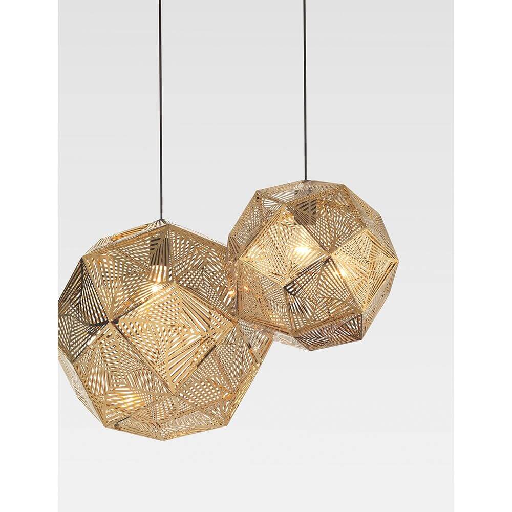 Foggia Hängelampe Stahl Gold, moderne Pendelleuchte aus Stahl in elegantem Gold, ideal für Wohn- und Esszimmer.