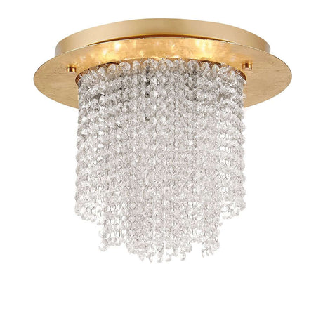 Plafonnier Fontana en cristal K9 avec base métallique dorée et cristal K9 taillé à la main pour une lumière élégante.