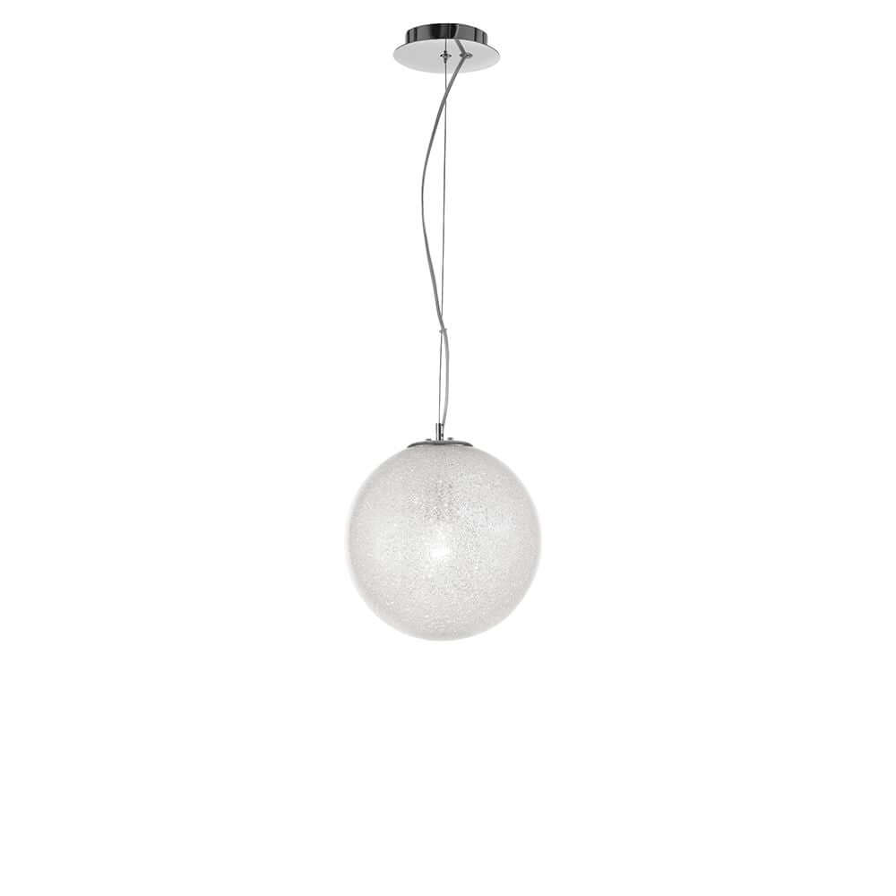 Elegante Frozen Kugel Pendellampe Glas in klarem Design, perfekt für Wohnzimmer oder Esstisch.