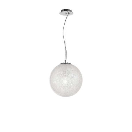 Frozen Kugel pendant lamp in glass in an elegant design with chrome and clear-glass finish, ideal for rooms.