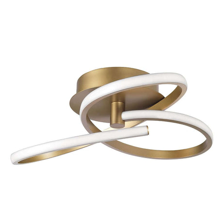 Fusion LED plafonnier Ø 51 cm courbé doré LED plafonnier design moderne courbé en aluminium et acrylique 40 W 3000 K