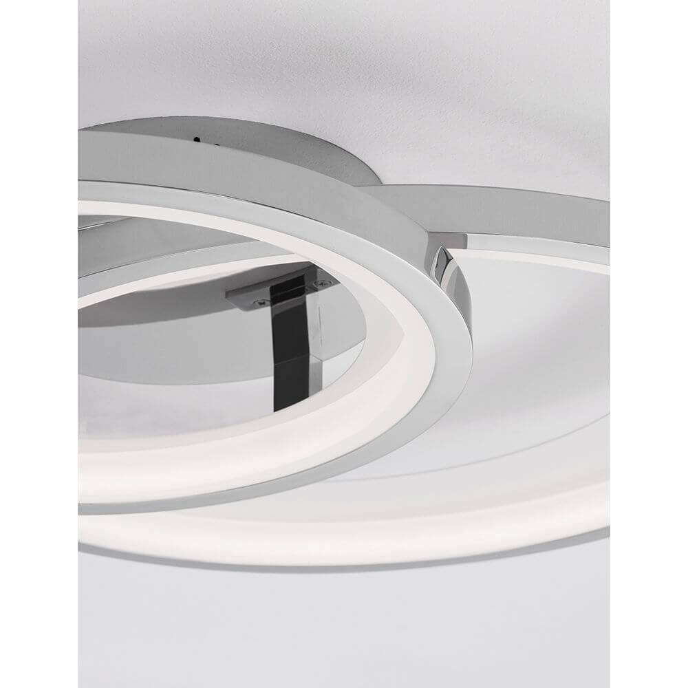 Ansicht der Nova Luce Galaxy LED Deckenlampe Chrom mit modernem, minimalistischem Design.
