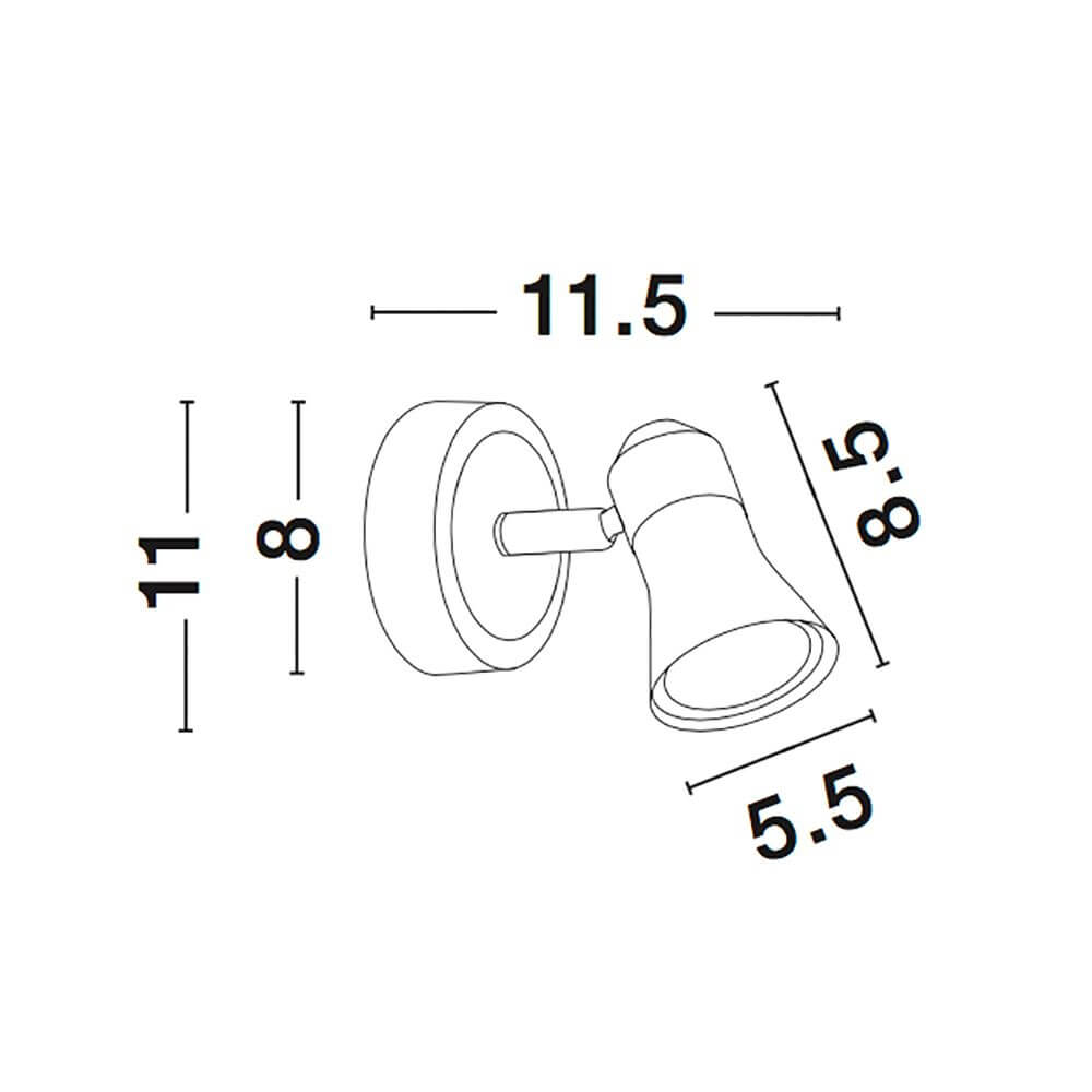 Galeria Wandstrahler Metall-Wandleuchte im Industriedesign mit Maßen (11.5x8.5x5.5 cm) und verstellbarem Strahler, Chrom/Satin-Nickel