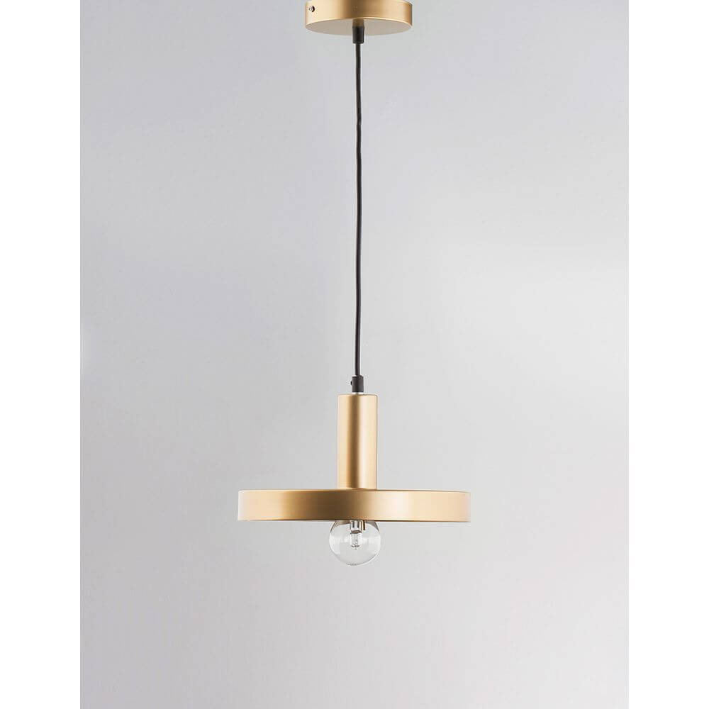 Garni Pendellampe Metall in goldfarbenem Design mit Glühbirne, ideal für stilvolle Beleuchtung
