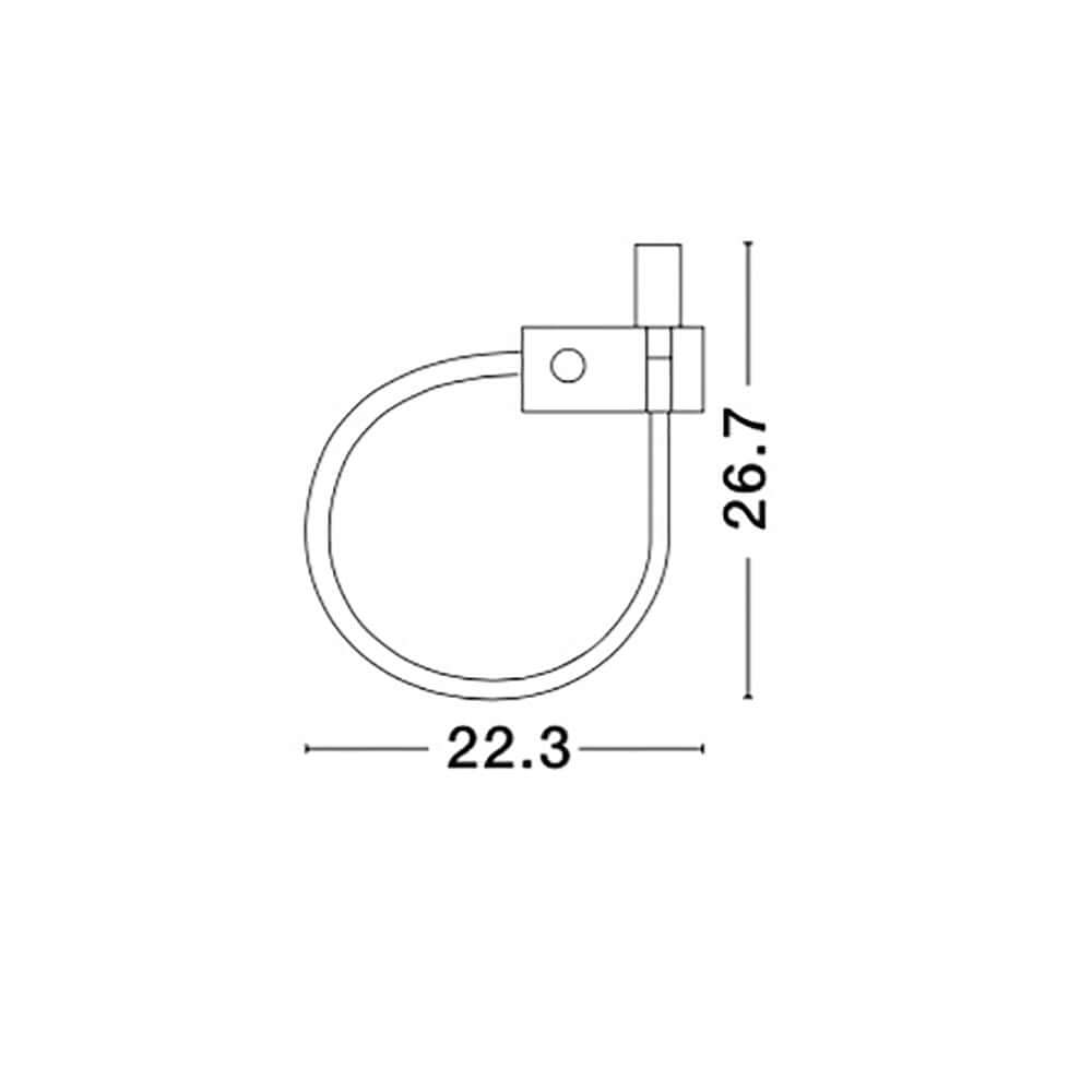 Maßzeichnung der Nova Luce Geneva LED Wandlampe mit den Abmessungen 22.3 cm x 26.7 cm.