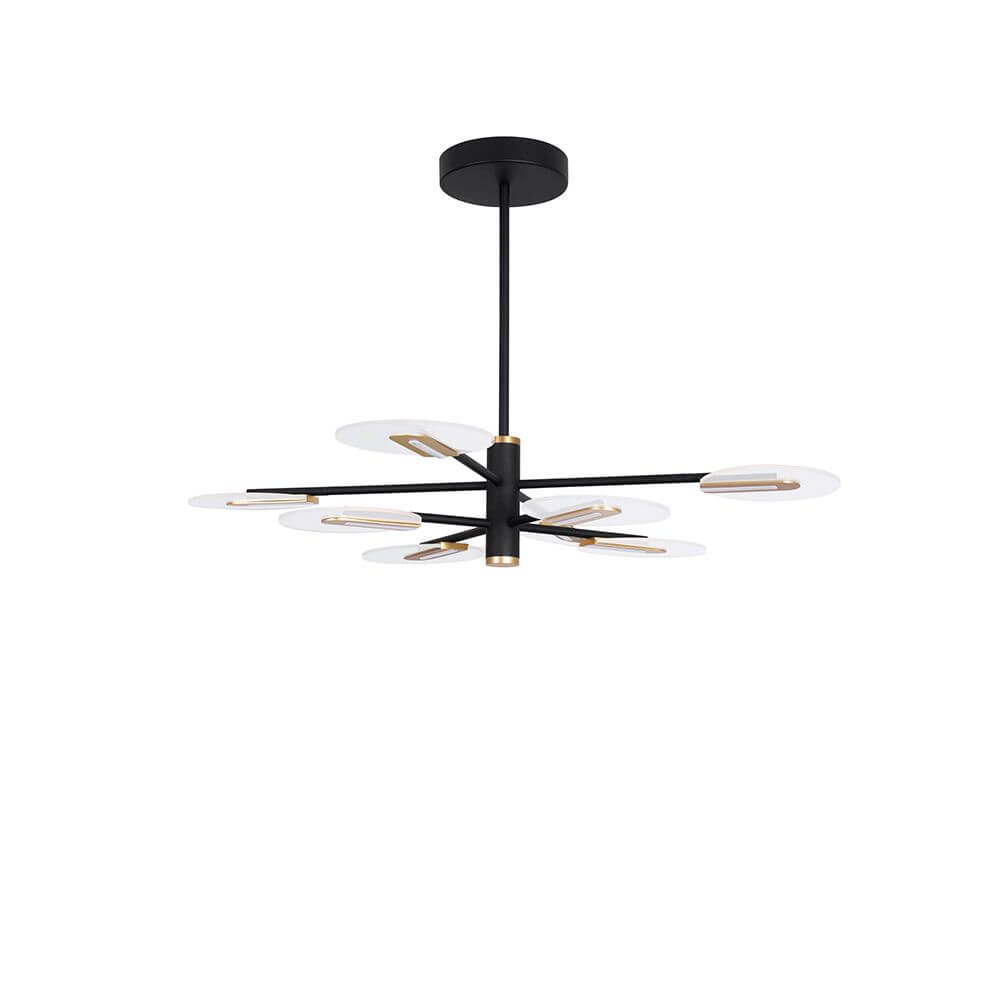 Genti LED Hängeleuchte Gold, Klar mit modernem Design und eleganter Lichtverteilung für Wohnzimmer und Esstisch.