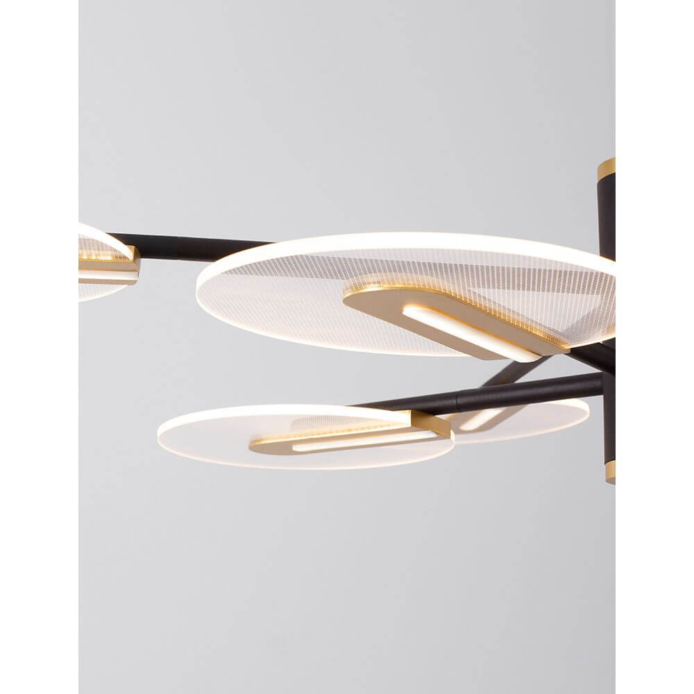Genti LED Hängeleuchte Gold, Klar mit modernem Design und harmonischer Lichtverteilung.