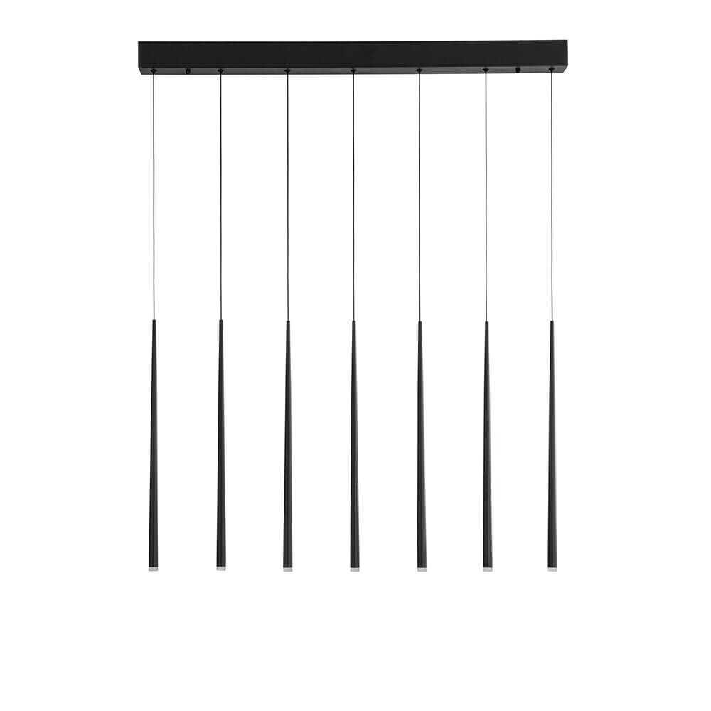 Giono LED Pendelleuchte Schwarz mit minimalistischer, eleganter Aluminiumstruktur und warmem Licht.