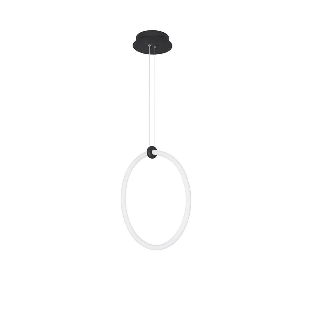 Girdino LED Acryl-Hängeleuchte Weiß in modernem, minimalistischen Design mit schwarzem Deckenbaldachin.