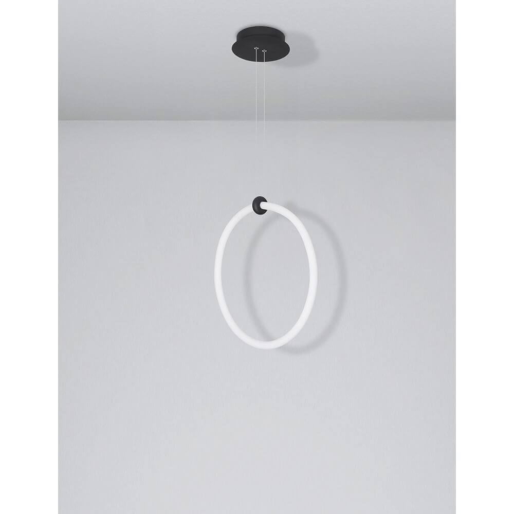 Girdino LED Acryl-Hängeleuchte Weiß im minimalistischen Design, ideal für moderne Wohnräume.