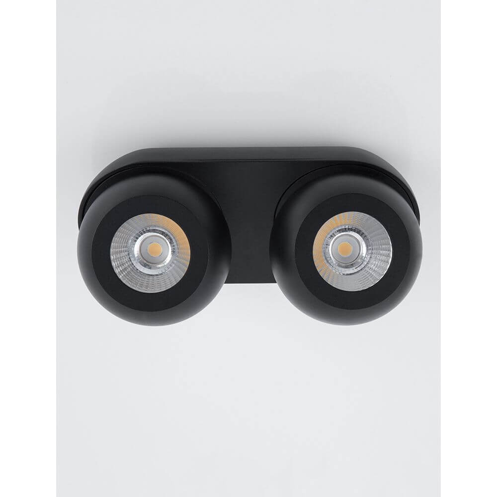 Gon LED Deckenspot 2-flammig Metall in Schwarz, moderne Lichtquelle für Innenräume.