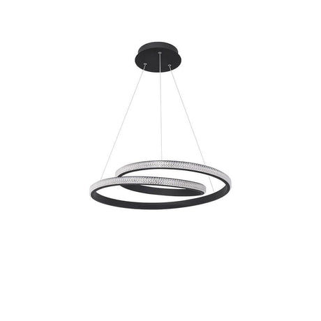 Grania LED Hängelampe Sandig-Schwarz moderne Deckenleuchte mit elegantem Design in Schwarz und Aluminium.