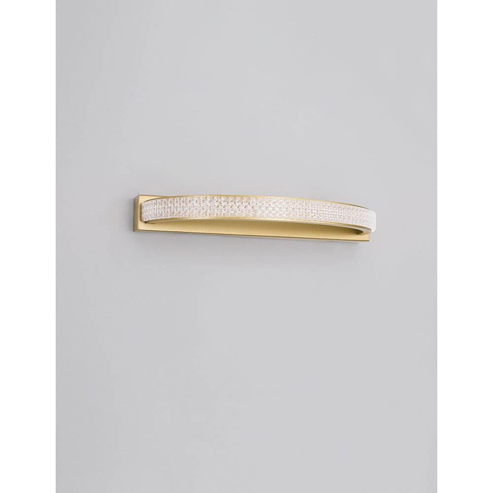 Grania LED Wandleuchte in elegantem Design aus Aluminium und Acryl an grauer Wand.
