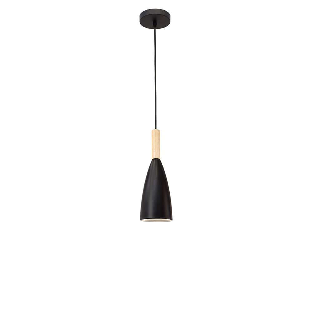 Grant Pendelleuchte Metall Holz mit modernem Design und Holzakzent, perfekt für stilvolle Raumbeleuchtung.