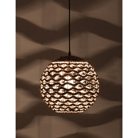 Lampada a sospensione Nova Luce Griffin, Ø 40 cm, sfera in giacinto d’acqua essiccato, illuminazione bianco caldo