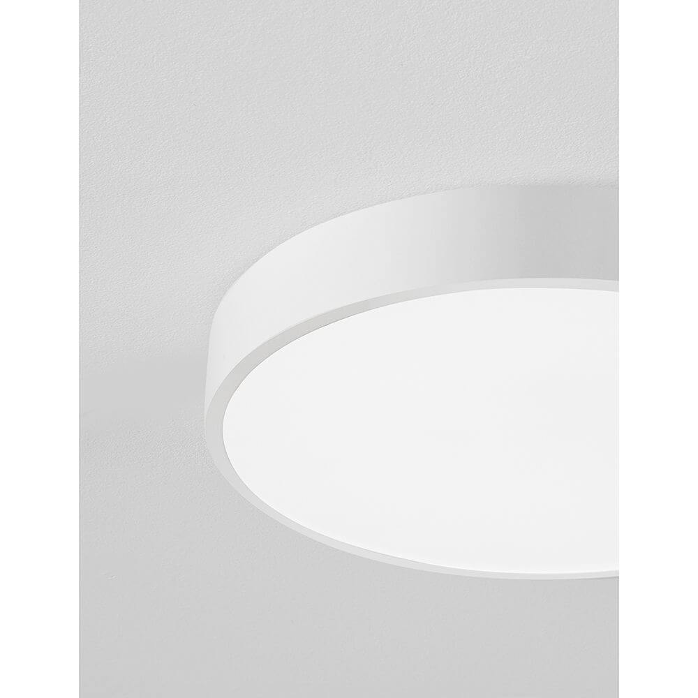 Hadon LED Deckenlampe Ø 40cm - schlanke runde Deckenleuchte, mattweißes Gehäuse und diffuser Kunststoff für warmweißes 3000K Licht