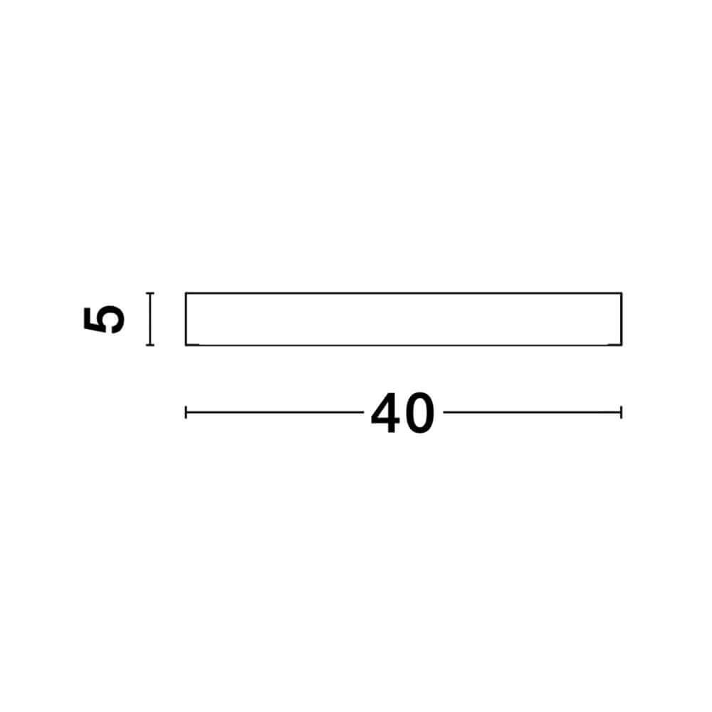 Hadon LED Deckenlampe Ø 40cm – schematische Seitenansicht mit Maßen 40 cm x 5 cm