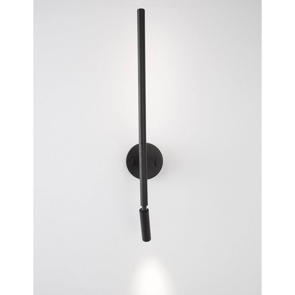 Handy LED Wandlampe 2-flammig in modernem Design, Schwarz, aus Acryl und Aluminium.