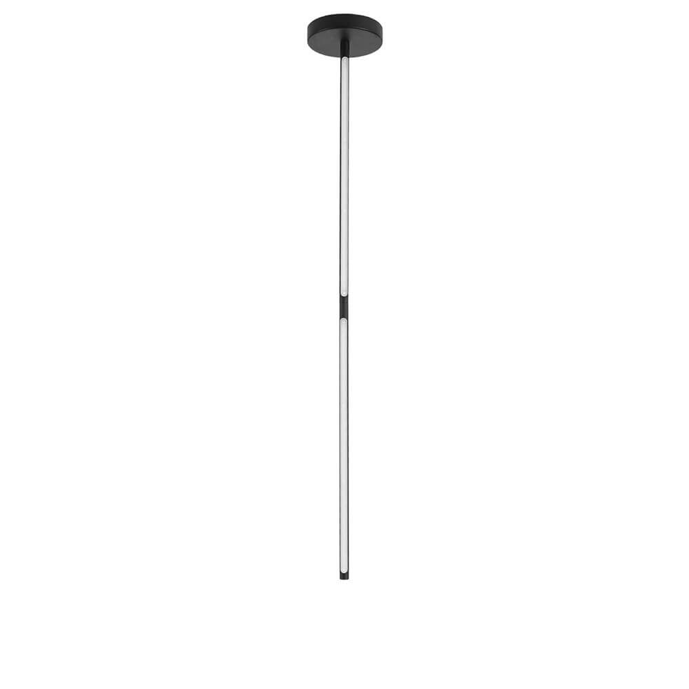 Handy LED Stab Hängeleuchte Schwarz in minimalistischem Design mit warmweißer LED-Beleuchtung.