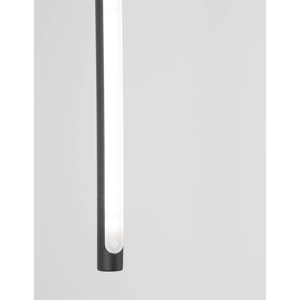 Handy LED Stab Hängeleuchte Schwarz, minimalistische Pendelleuchte mit warmweißem Licht.