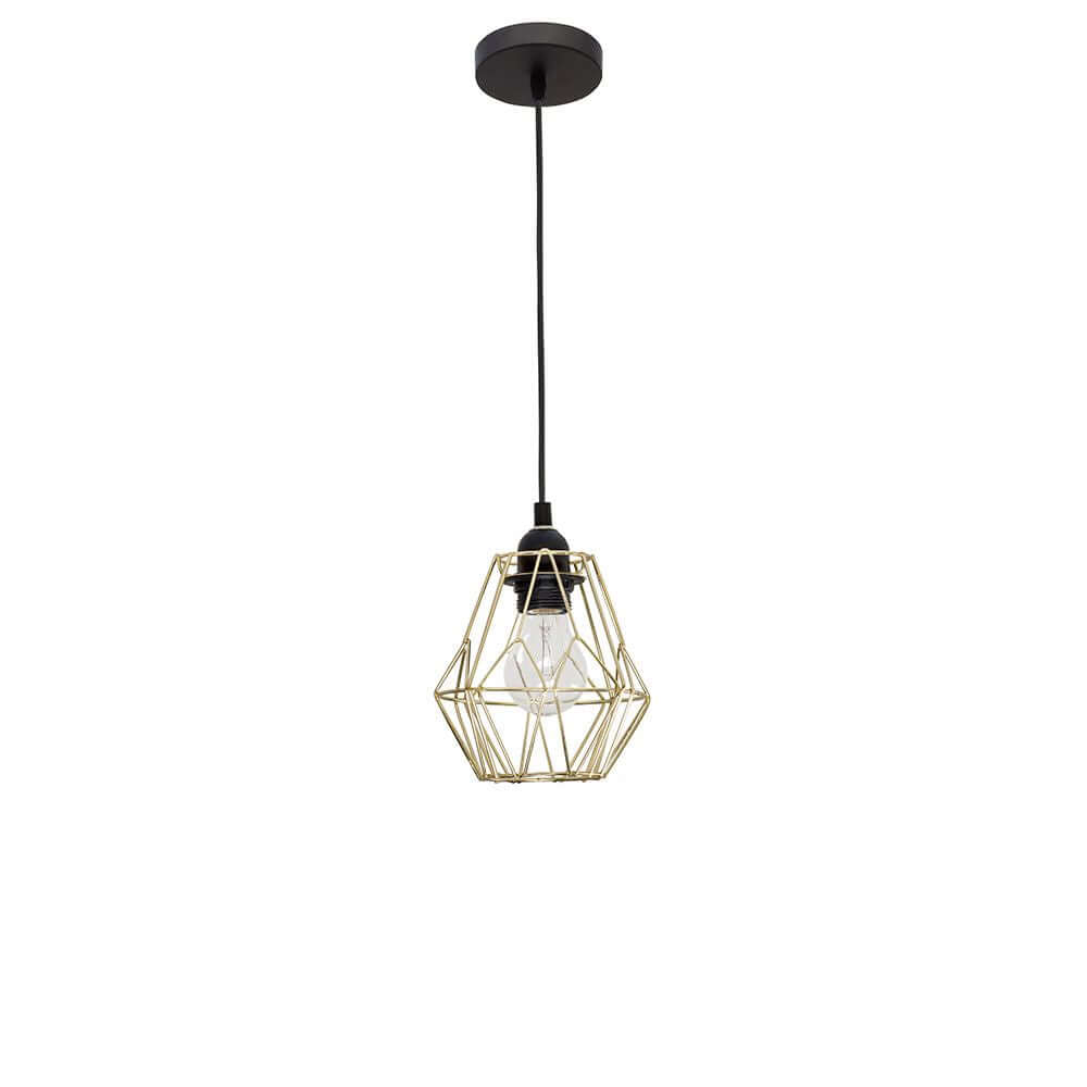 Isabella Pendelleuchte Metall aus goldfarbenem Metall in geometrischem Design, ideal für moderne Innenräume.
