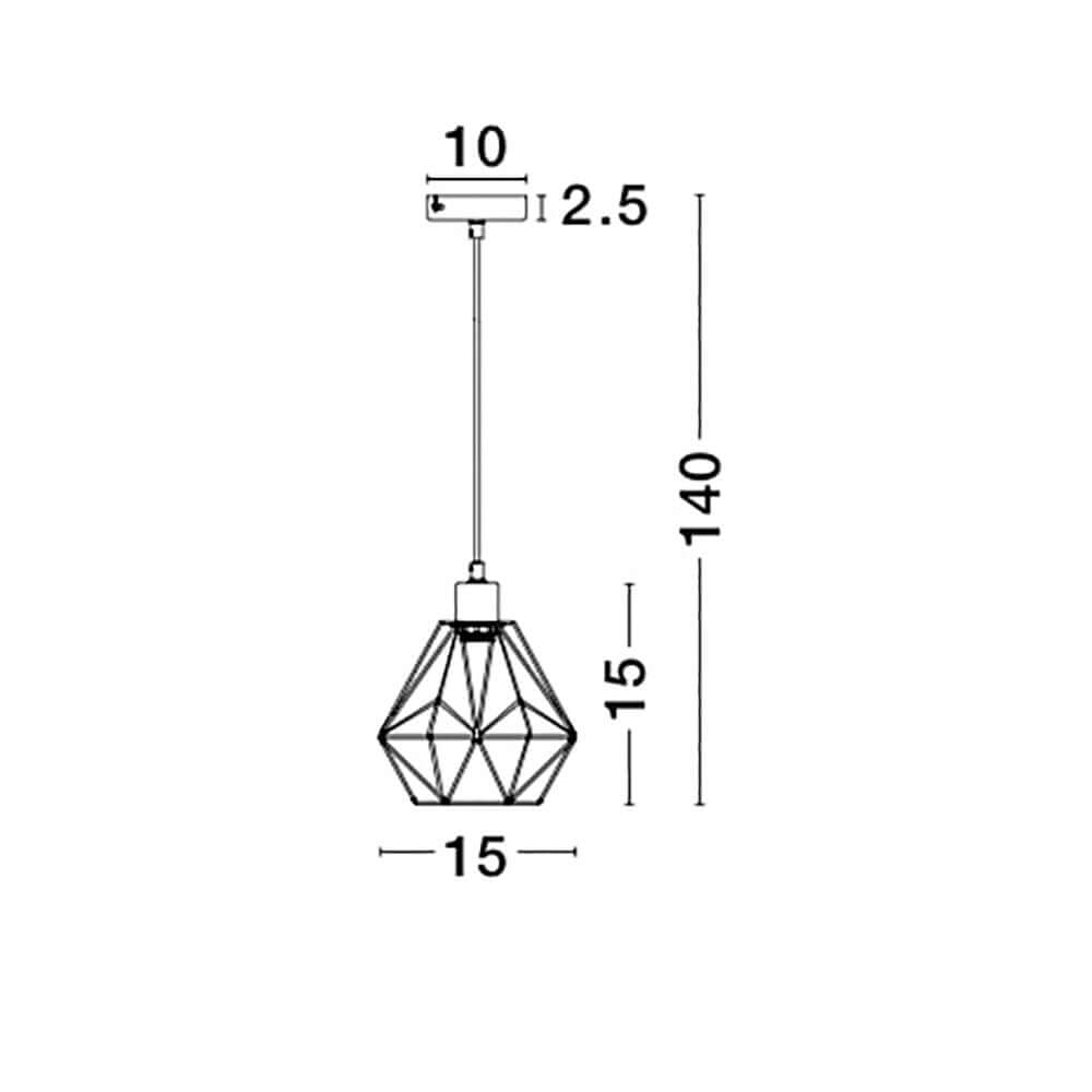 Isabella Pendelleuchte Metall: geometrisches Design mit klaren Linien und modernem Look, ideale Innenbeleuchtung.