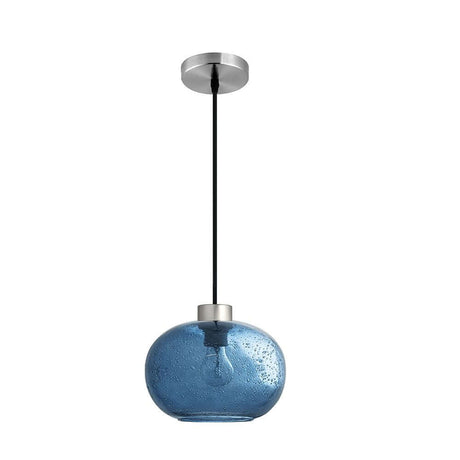 Suspension Jade en verre soufflé dans un design bleu élégant, idéale pour les espaces modernes.