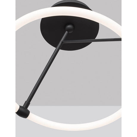 Janus LED Deckenlampe Ø 38cm Sandig-Schwarz mit minimalistischem Design und warmweißem Licht.