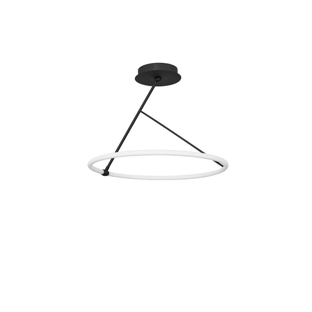 Janus LED Deckenleuchte Schwarz mit minimalistischen Design und dimmbarem warmweißem Licht.