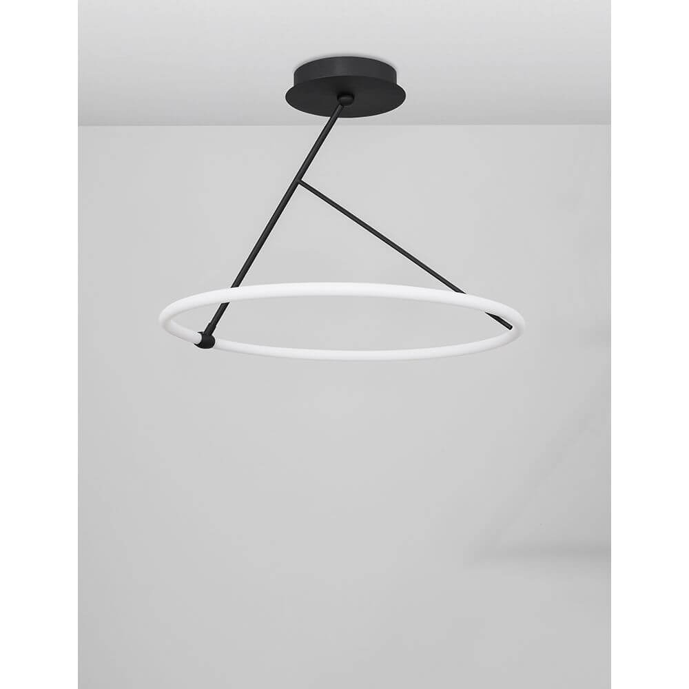 Janus LED Deckenleuchte Schwarz - moderne, dimmbare Deckenleuchte mit minimalistischem Design in schwarz und weiß.
