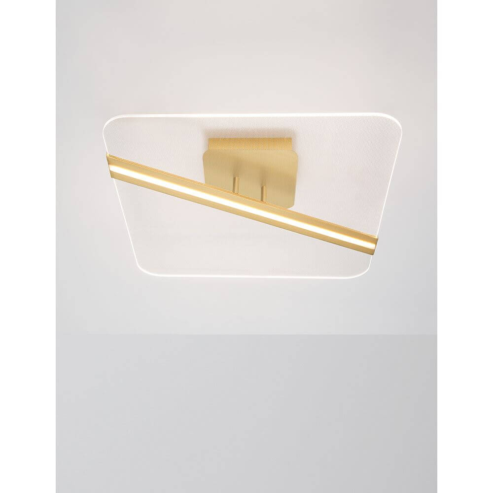 Jertuna LED Deckenlampe Gold, Klar mit elegantem Design aus Aluminium und Acryl, moderne Atmosphäre für jeden Raum.
