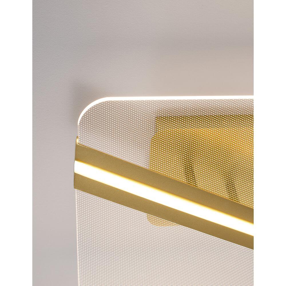 Detailansicht der Jertuna LED Runde Deckenlampe Gold mit elegantem Design und Lichtverteilung.