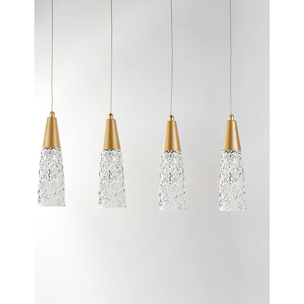 Kovac Hängeleuchte 5-flg Metall Glas mit eleganten Glasschirmen und modernen Metallaufhängungen.