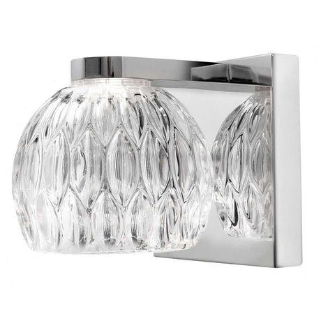 Lara Wandlampe Glas Chrom mit elegantem Design und klarem Glas, ideal für Wohn- oder Schlafzimmer.