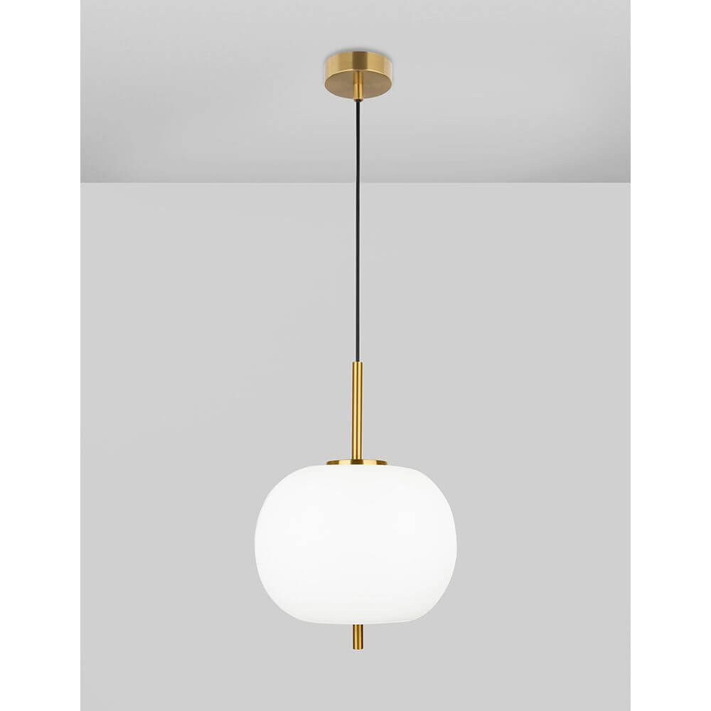 Nova Luce Lato Hängelampe Gold, Opal in modernem Design mit Glas und Metall.