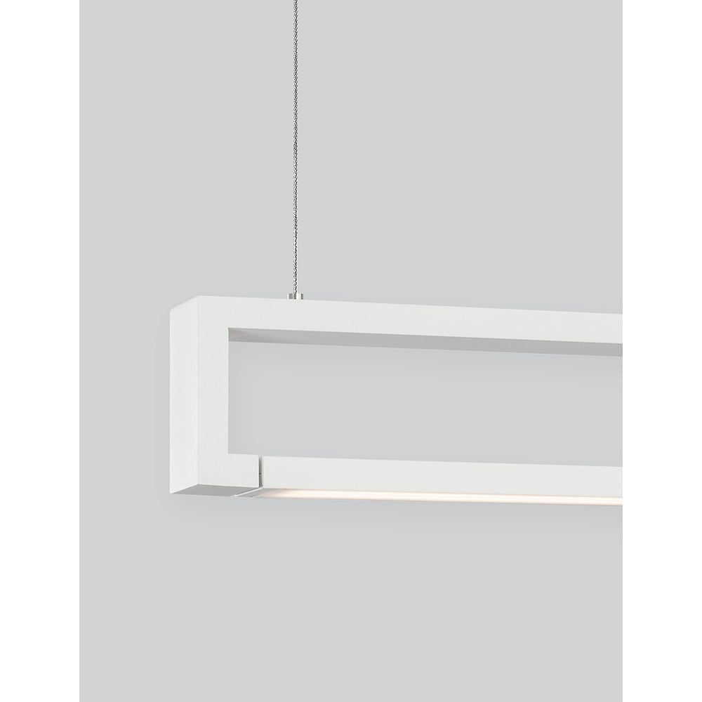 Moderne Line LED Hängeleuchte in Weiß, 130 cm, Ideal für stilvolle Innenräume und zeitgenössische Beleuchtung.