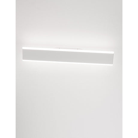 Nova Luce Line LED væglampe i hvid, moderne horisontal væglampe med LED-lysbjælke, set forfra