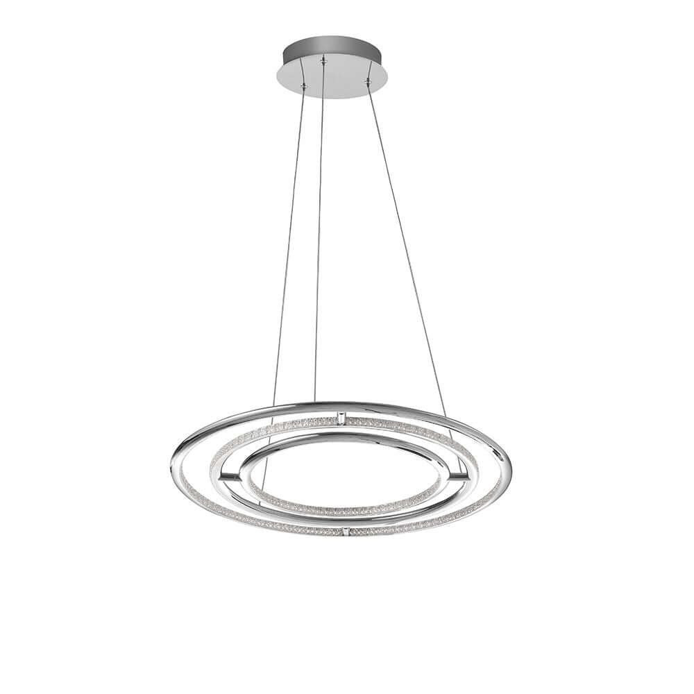 Livorno LED Ring Hängelampe Ø 60cm mit modernem Design aus Aluminium und Glas, ideal für Wohnzimmer und Esstisch.