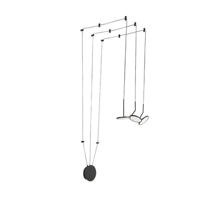 Luccelo LED Wand- & Hängeleuchte Schwarz mit flexiblen Kabeln und modernen Leuchtkörpern.