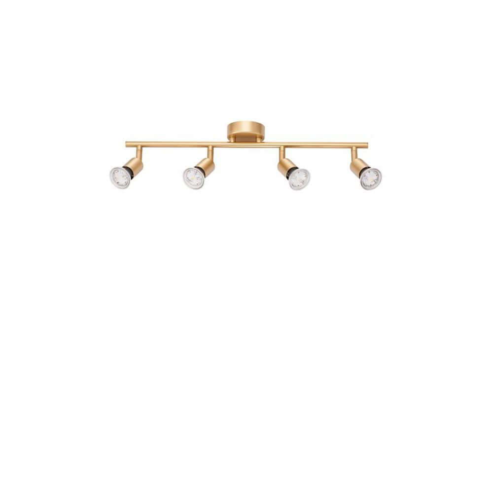 Lup Deckenstrahler 4-flammig Metall in Gold mit stylischen beweglichen Strahlern für optimale Lichtverteilung.