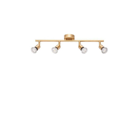 Lup Deckenstrahler 4-flammig Metall in Gold mit stylischen beweglichen Strahlern für optimale Lichtverteilung.
