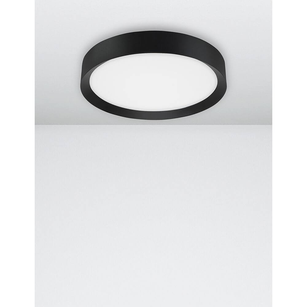 Alt Tag: Luton LED Deckenleuchte Ø 55cm – schwarze, minimalistische LED-Deckenleuchte Ø 55cm für Esszimmer, Flur, Schlaf- oder Wohnzimmer