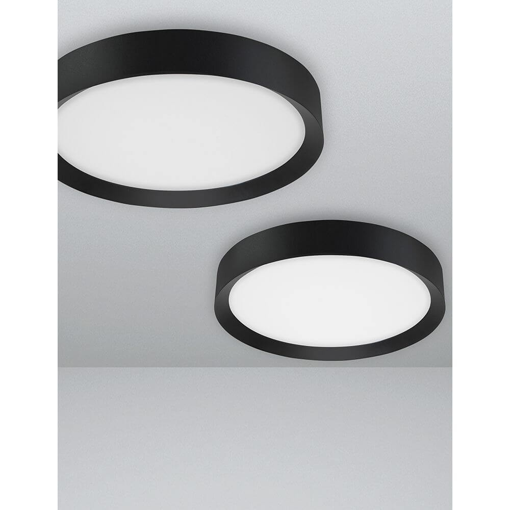 Alt Tag: Luton LED Deckenleuchte Ø 55cm schwarze runde LED-Deckenlampe minimalistisch für Wohn- oder Esszimmer, warmweiß, energiesparend