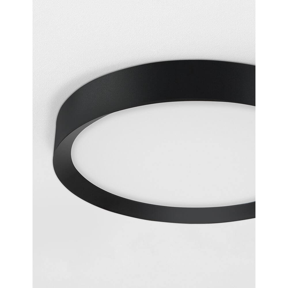 Luton LED Deckenleuchte Ø 55cm – schwarze, minimalistische runde LED-Deckenleuchte ideal für Esszimmer, Flur oder Wohnzimmer