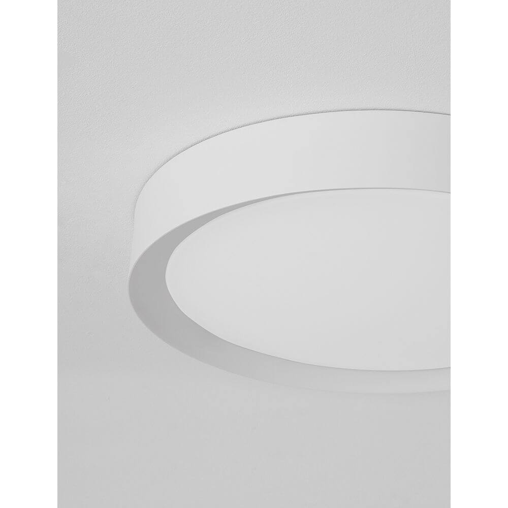 Luton LED Deckenleuchte Ø 55cm – minimalistische weiße runde Deckenleuchte, warmweißes LED-Licht ideal für Esszimmer, Flur oder Wohnzimmer