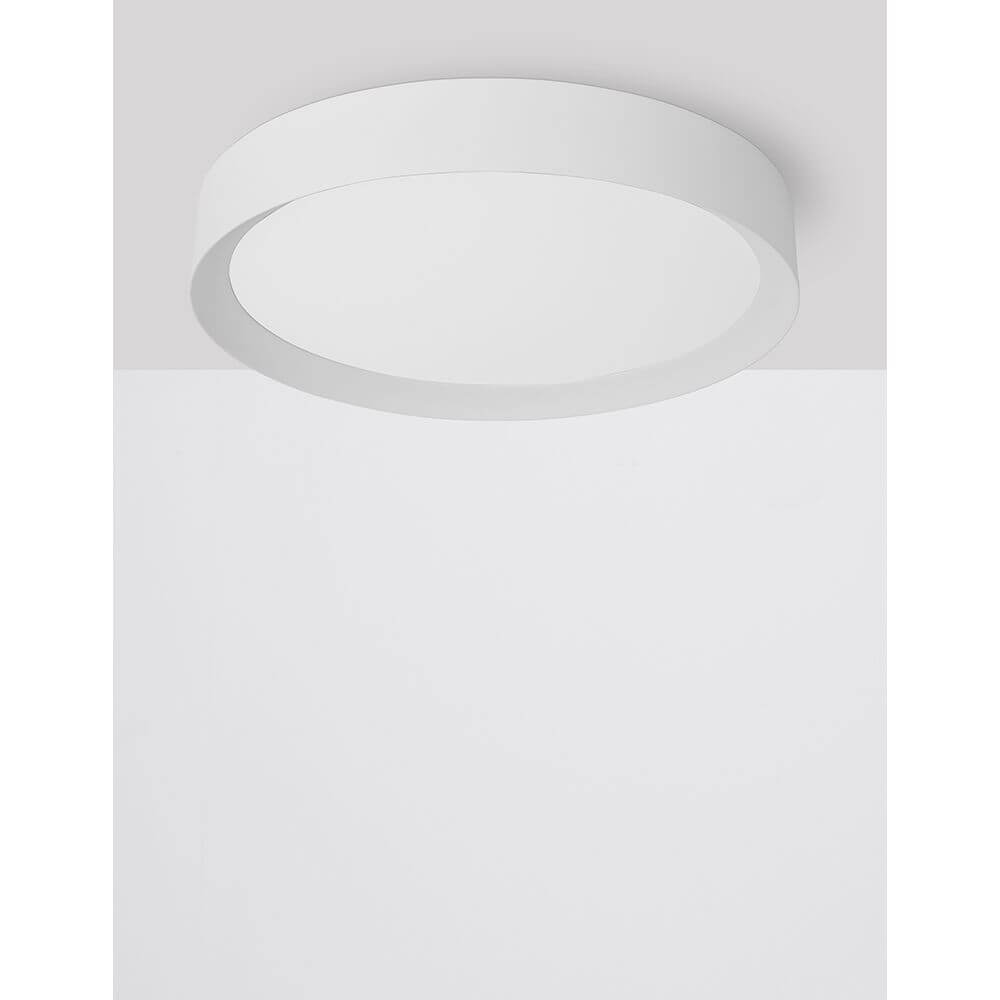 Alt Tag: Luton LED Deckenleuchte Ø 55cm weiße runde LED-Deckenleuchte modern minimalistisch für Wohn- und Esszimmer, warmweiß, energieeffizient