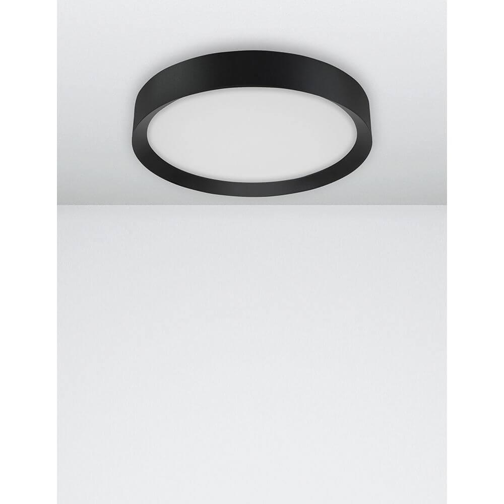 Luton LED Deckenleuchte Ø 55cm schwarze runde LED-Deckenleuchte minimalistisch für Esszimmer, Flur, Schlaf- oder Wohnzimmer