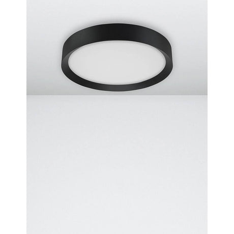 Luton LED Deckenleuchte Ø 55cm schwarze runde LED-Deckenleuchte minimalistisch für Esszimmer, Flur, Schlaf- oder Wohnzimmer