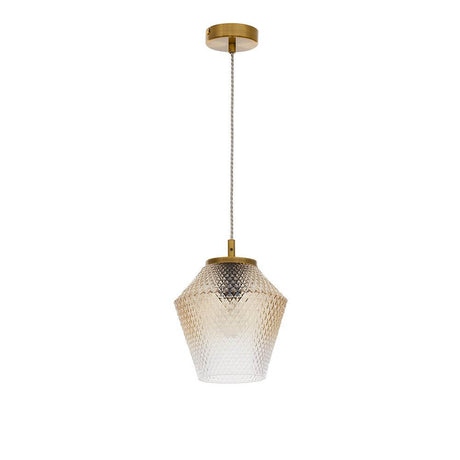 Magio Pendellampe Cognac Farbverlauf im modernen Design mit strukturierter Glasoberfläche.